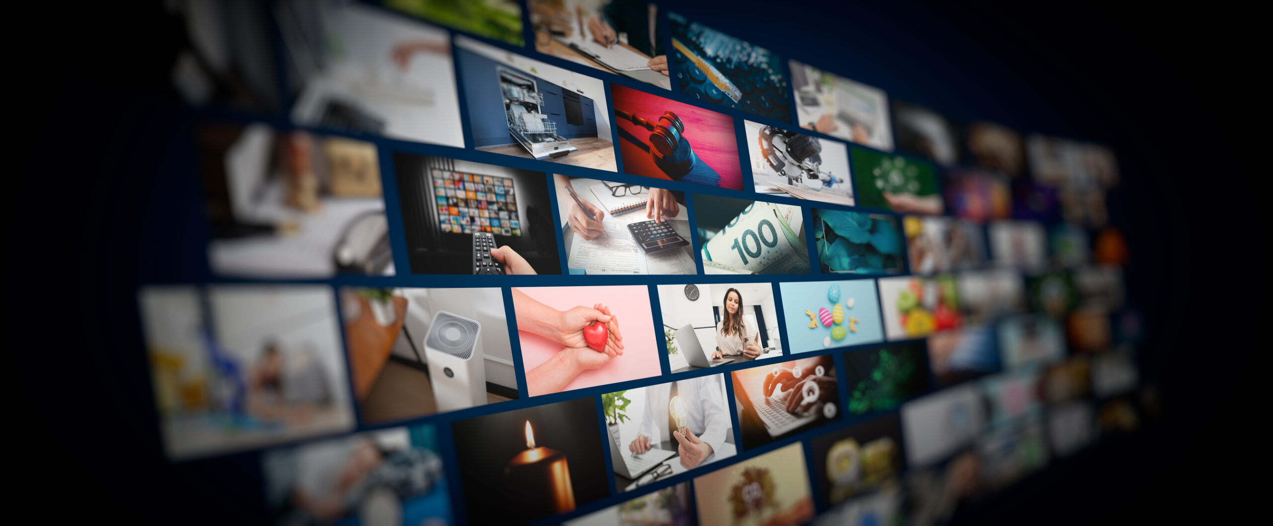 Media concept video wall with small screens